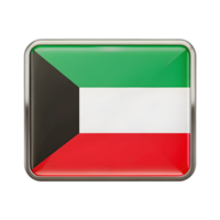 3D Kuwait Flag Icon for Graphic Design and International Representations png