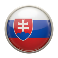 3D Circular Flag Icon of Slovakia for Creative Projects and Representational Usage png