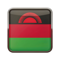 Detailed 3D Malawi Flag Icon Image in Rectangle Shape for Creative and Educational Uses png