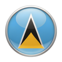Stylish 3D Circular Flag Icon of Saint Lucia for Digital and Print Projects png