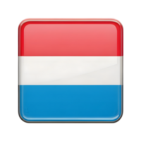 3D Luxembourg Flag Icon in Rectangle Shape for Creative Projects and Digital Designs png