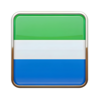 3D Sierra Leone Flag Icon in Rectangle Shape for Various Design Applications and Projects png