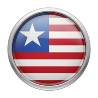 3D Circular Flag Icon of Liberia Suitable for Digital Displays and Graphic Designs png