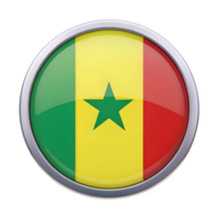 3D Icon of the Senegal Flag in a Circle Shape Perfect for Graphic Design and Digital Communication png