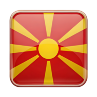 3D North Macedonia Flag Icon in Rectangular Shape Ideal for Digital and Print Media Representations png