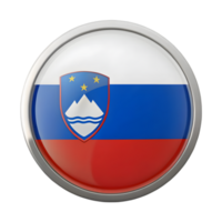 3D Slovenia Flag Icon in Circle Shape for Creative Design Projects and National Representation png