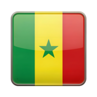 3D Senegal Flag Icon in Rectangle Shape for Creative Projects and National Representation png