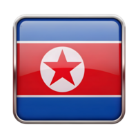 3D North Korea Flag Icon in Rectangle Shape for Various Creative Uses png