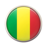 3D Circular Mali Flag Icon for Professional Graphics and Design Projects png