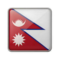 Stunning 3D Nepal Flag Icon in Rectangle Shape Perfect for Various Creative Projects and Cultural Representations png