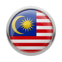 3D Malaysia Flag Icon in Circle Shape for Use in Creative Designs and Generated Projects png