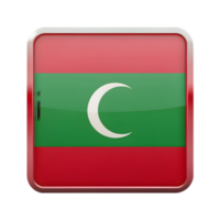 3D Maldives Flag Icon in Rectangle Shape for Creative Design Projects and National Representation png
