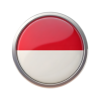 3D Monaco Flag Icon in Circle Shape for Use in Graphics and Digital Design Projects png