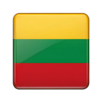 Stylish 3D Lithuania Flag Icon in Rectangle Shape Perfect for Use in Various Design Projects and Presentations png