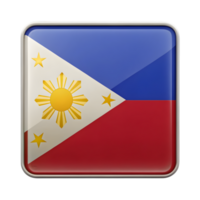 3D Philippines Flag Icon in Rectangle Shape for National Celebrations, Events, and Educational Graphics png
