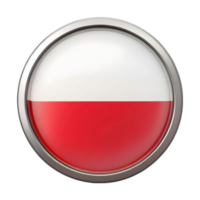 3D Poland Flag Icon in a Circular Shape Suitable for Various Digital Applications and Representations png