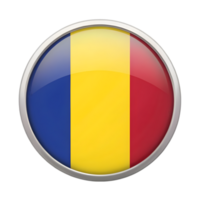 3D Romania Flag Icon in Circle Shape for Creative Projects and Digital Presentations png