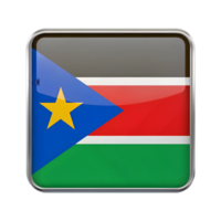 3D South Sudan Flag Icon in a Rectangle Shape for Artistic and Informational Use png
