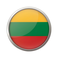 3D Lithuania Flag Icon in Circle Shape for Creative Design Projects and Branding Applications png