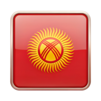 3D Kyrgyzstan Flag Icon in Rectangle Shape for Graphic Design and National Representation png