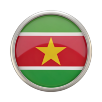 3D Suriname Flag Icon in Circle Shape for Use in Digital Designs and Creative Projects png