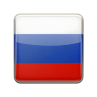 3D Rectangular Icon of the Russia Flag, Perfect for Presentations and Creative Designs png