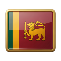 3D Sri Lanka Flag Icon in Rectangle Shape for Creative Projects and Representations png