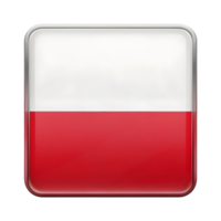 3D Poland Flag Icon in Rectangle Shape Ideal for Representations and Designs Related to Poland's National Identity png