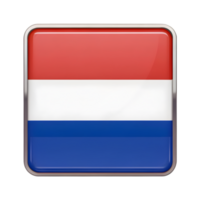 3D Netherlands Flag Icon in Rectangular Shape for Visual Presentations and Creative Projects png