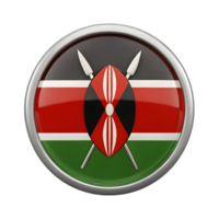 3D Circular Icon of the Kenya Flag for Use in Various Design Projects and Presentations png