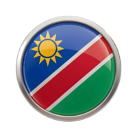 3D Namibia Flag Icon in Circle Shape for Use in Digital Design and Presentation Projects png