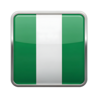3D Nigeria Flag Icon in Rectangular Shape Ideal for National Celebrations, Decorations, and Emblems png