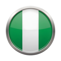 3D Circle-Shaped Nigeria Flag Icon for Graphic Design and Educational Purposes png