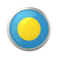 3D Palau Flag Icon in a Modern Circular Shape for Use in Digital Media and Graphic Design Projects png
