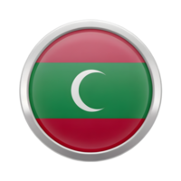 3D Maldives Flag Icon in Circle Shape for Graphic Design Projects and Digital Media Use png