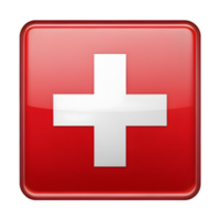 3D Switzerland Flag Icon in Rectangular Shape for Use in Digital Designs and Applications png