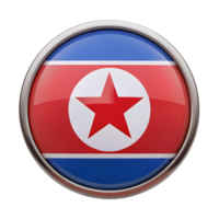 3D North Korea Flag Icon in a Circle Shape for Design and Representation of National Identity png