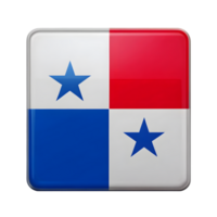 3D Panama Flag Icon in Rectangular Shape for Creative Design Uses png