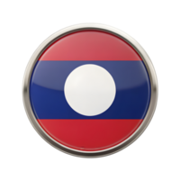 3D Circular Laos Flag Icon Perfect for Representing Laos in Digital and Print Mediums png