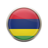 3D Circular Icon of the Mauritius Flag Ideal for Creative Projects and Design Applications png