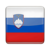 3D Slovenia Flag Icon in Rectangle Shape - Perfect for Representation of Slovenian Culture and National Identity png