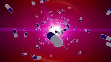 Medicine tablets particle animation video