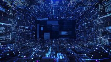 Animated Concept Big Data Center, Artificial Intelligence and Cloud Computing, Database Technology Concept. video