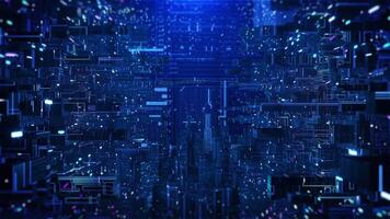 Big data technology and data science abstract background, AI Data flow video