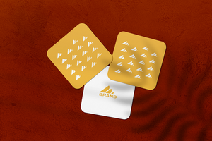 Modern Rounded Square Business Card Mockups for Creatives psd