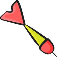 A red and yellow dart with a red tip vector