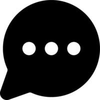 A black speech bubble with three dots on it vector