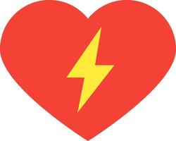 A red heart with a lightning bolt on it vector