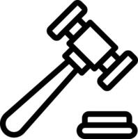 A judge's gavel and a coin icon vector