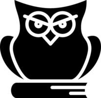 Owl on book icon vector